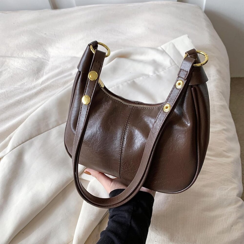 Versatile Crescent Shaped Purse - Stylish Vegan L… - image 2